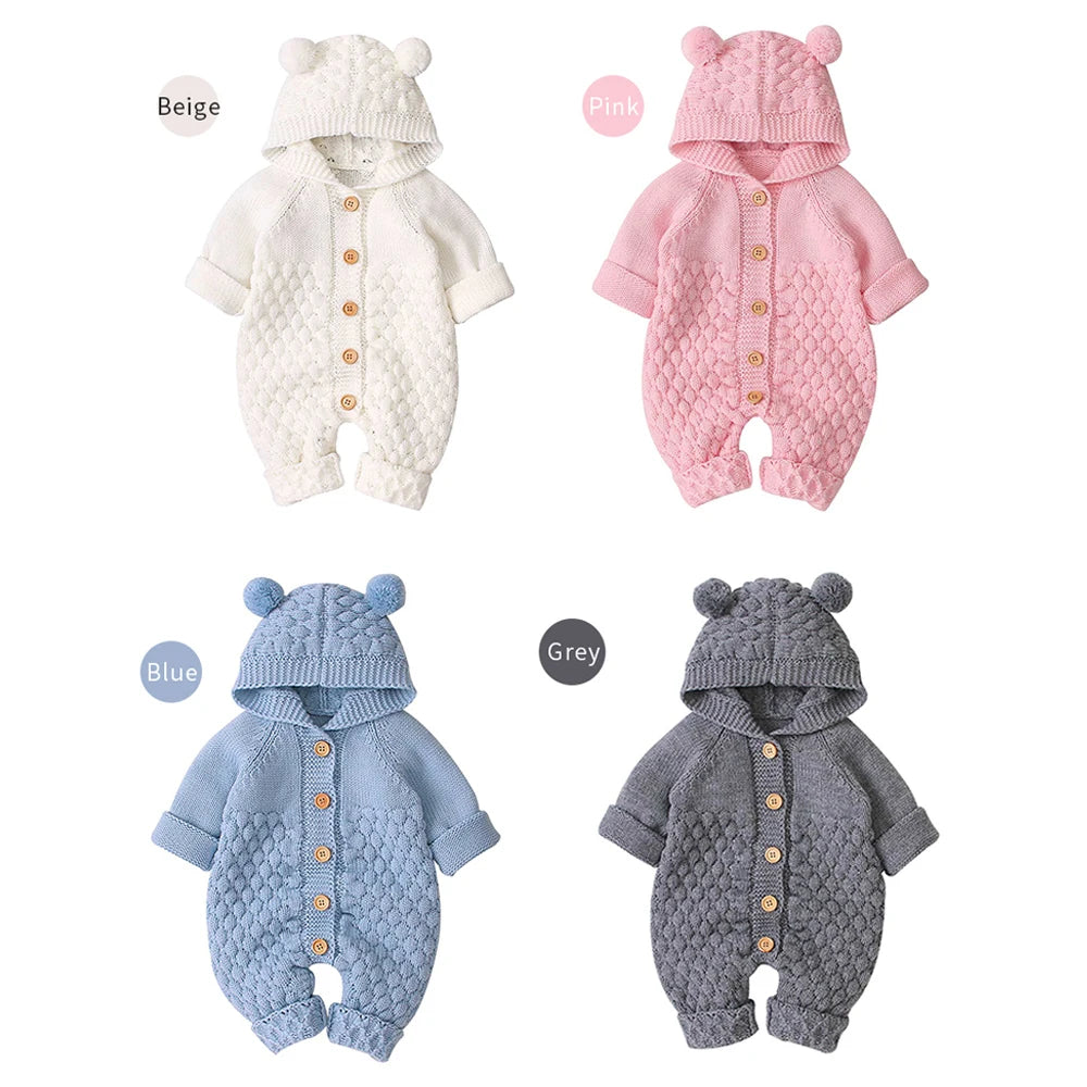 Baby Hooded Knit Romper