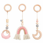Wooden Baby Play Gym with Hanging Rattles