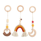 Wooden Baby Play Gym with Hanging Rattles