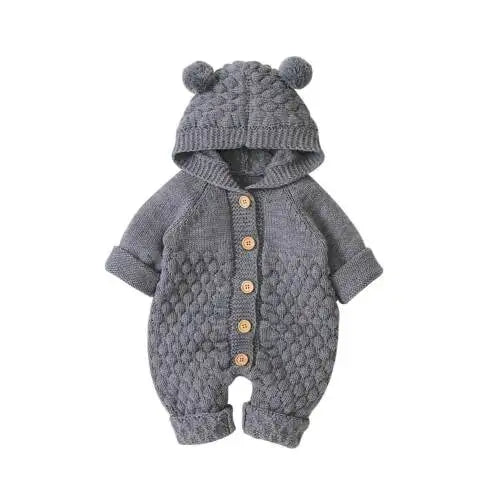 Baby Hooded Knit Romper