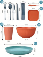 52-Piece Reusable Dinnerware Set