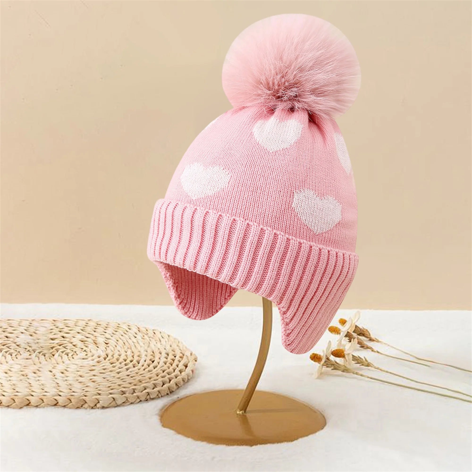 Baby Knitted Heart Hat