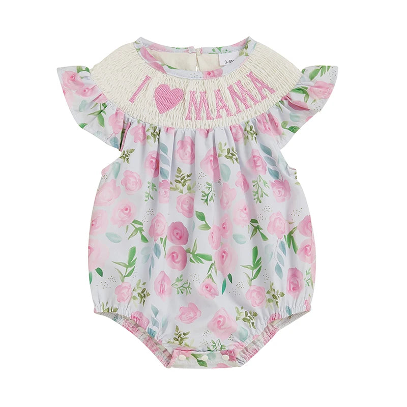 Baby Girl Floral Bow Romper