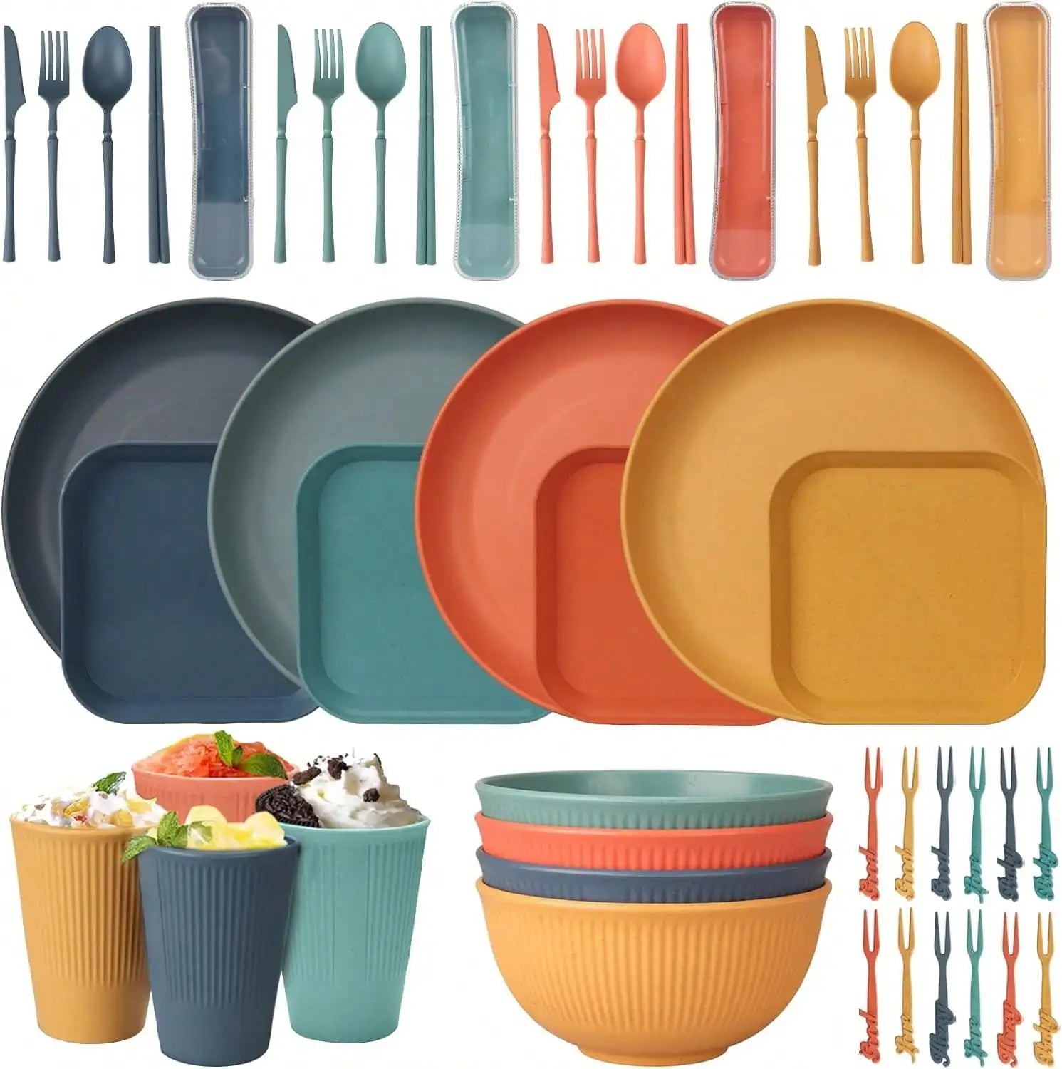 52-Piece Reusable Dinnerware Set