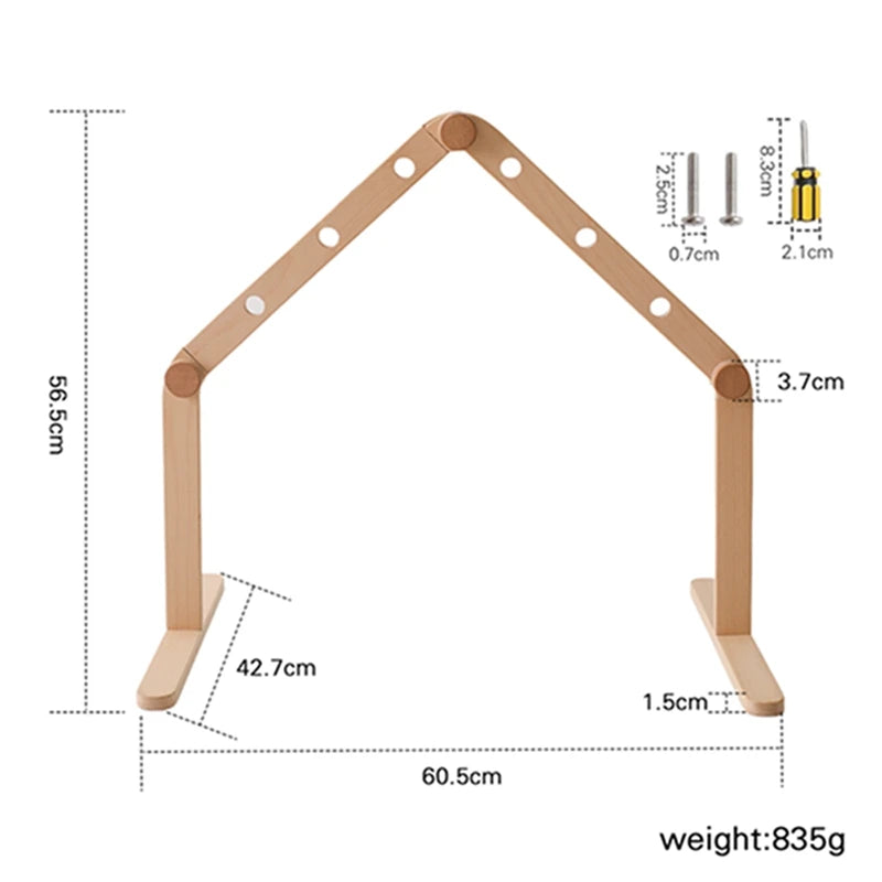 Wooden Baby Play Gym with Hanging Rattles