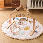 Wooden Baby Play Gym with Hanging Rattles