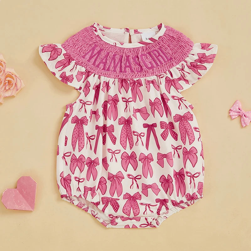 Baby Girl Floral Bow Romper