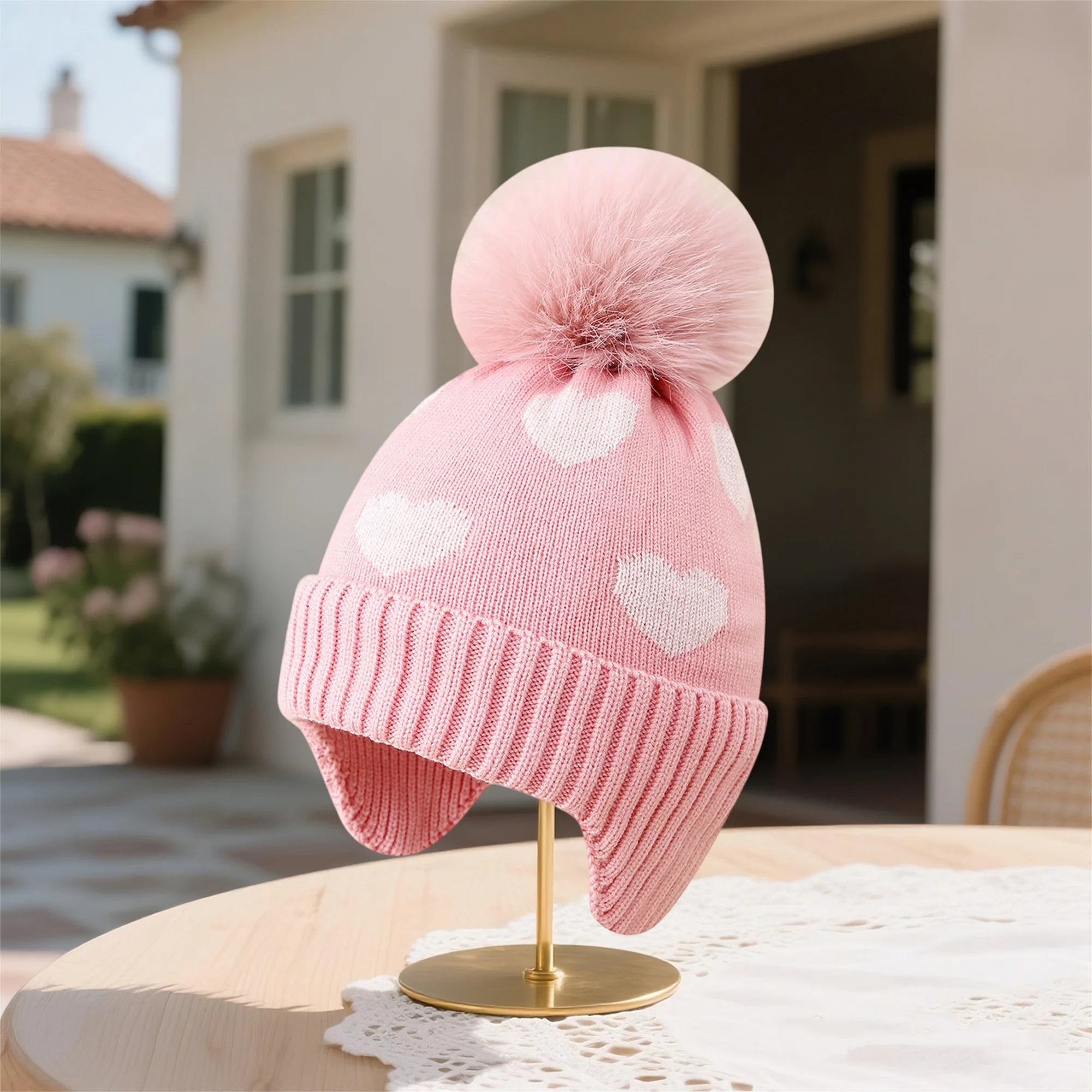 Baby Knitted Heart Hat