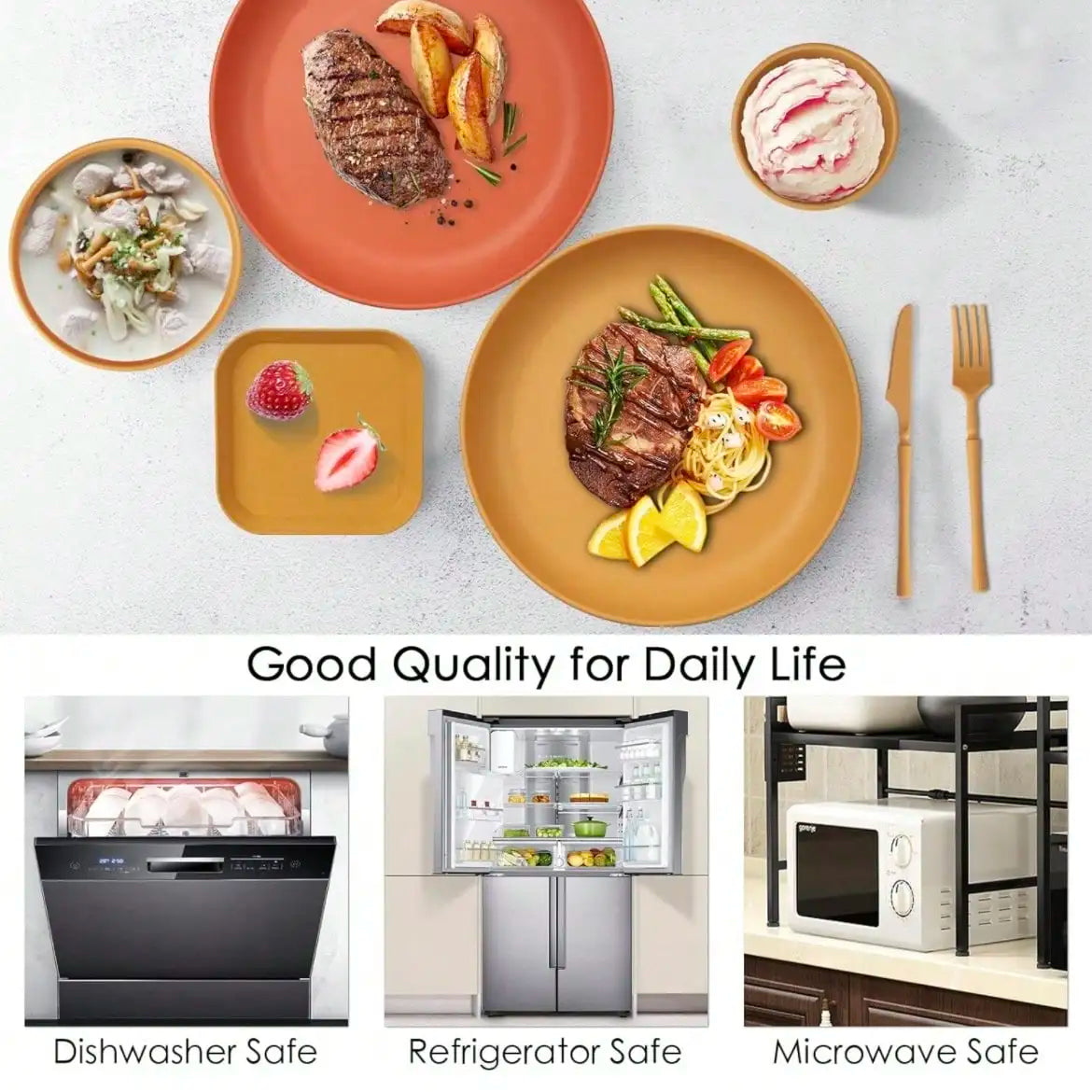 52-Piece Reusable Dinnerware Set